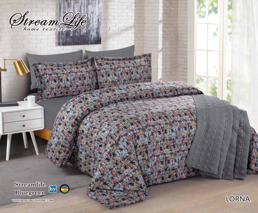 Summer bedspread for two, 7 pieces, fixed filling, LORNA