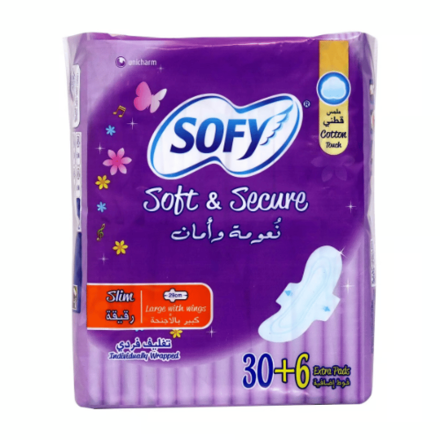 Sofy pads soft and secure Slim Large with wings 36 pads