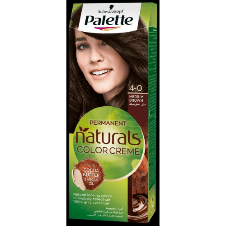 Palette Hair Color Natural 4-0 Medium Brown - 1 Kit
