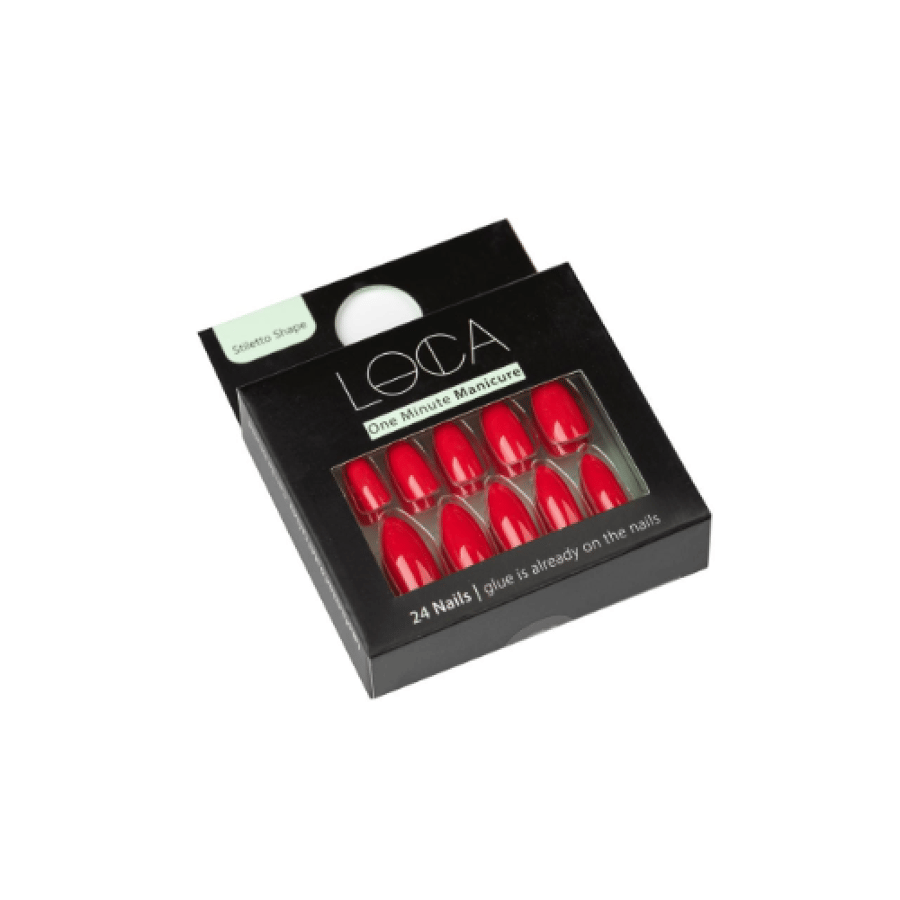 Loca Nails Red Stiletto Shape M10