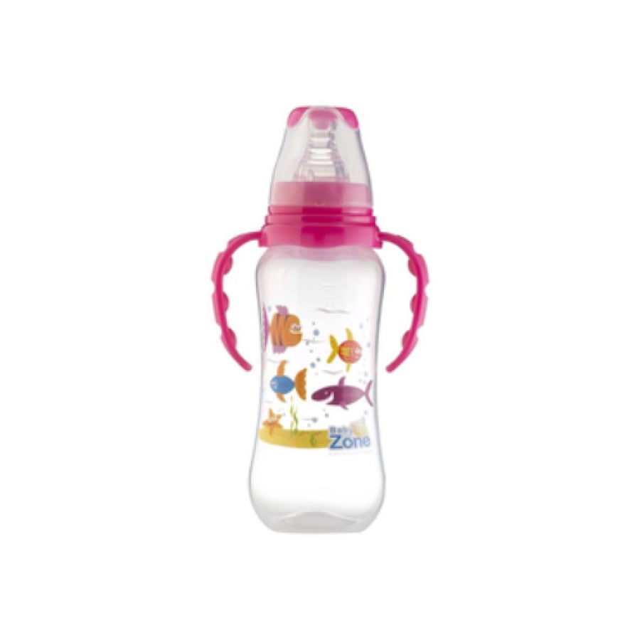 Baby Zone رضاعة 240مل زجـاج بيدين
