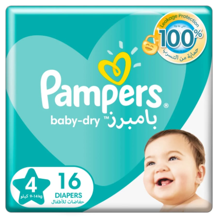بامبرز مقاس (4) كبير 7-14 /9-14كجم عبوة صغيرة 16 حفاضة