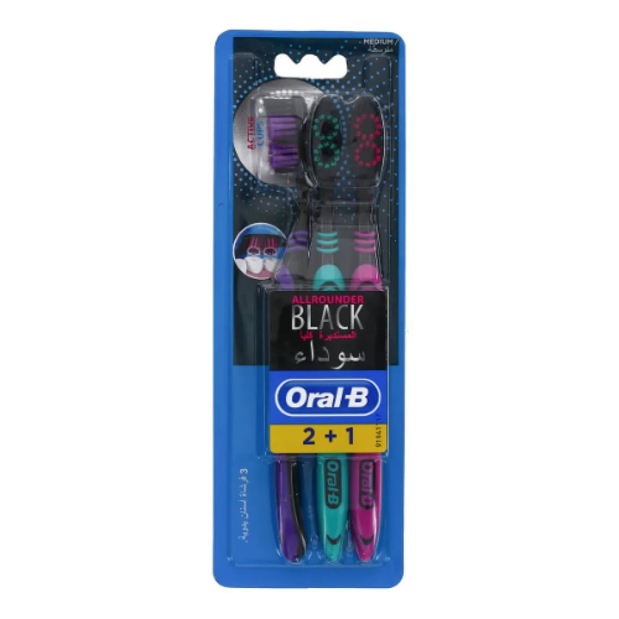 OralB TB Medium Allrounder Black 2+1 34275
