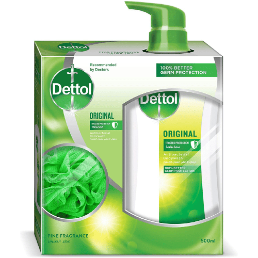 Dettol Shower Gel Original (500ML+Puff)