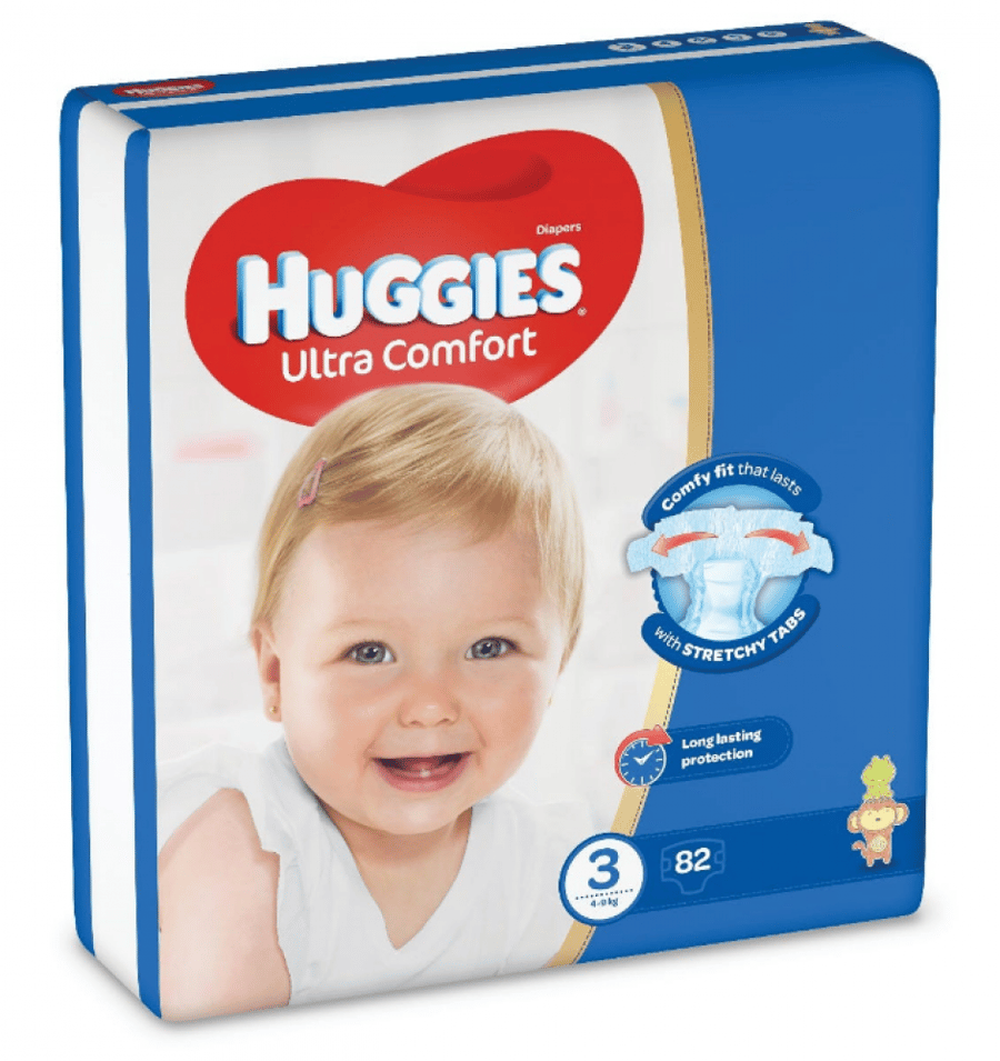 Huggies Size (3) Mega Pack 82 Diapers New