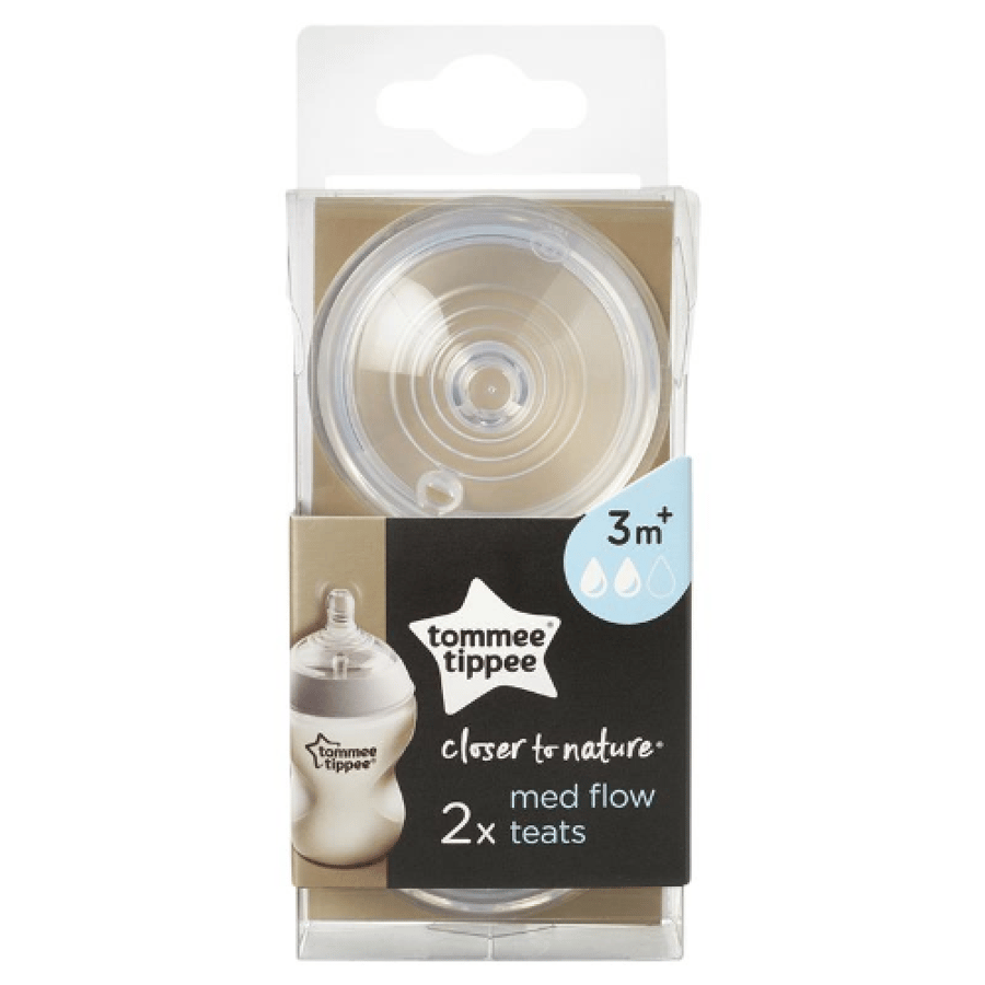 حلمات Closer to Nature Easi-Vent™ بتدفق متعدد المستويات منTommee Tippee (عبوة بها قطعتان) بلون محايد