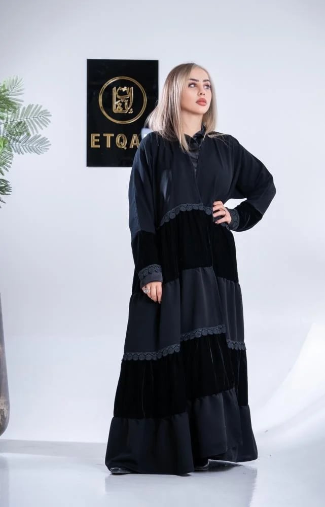 عباية شتوية مخمل مع سيراميك