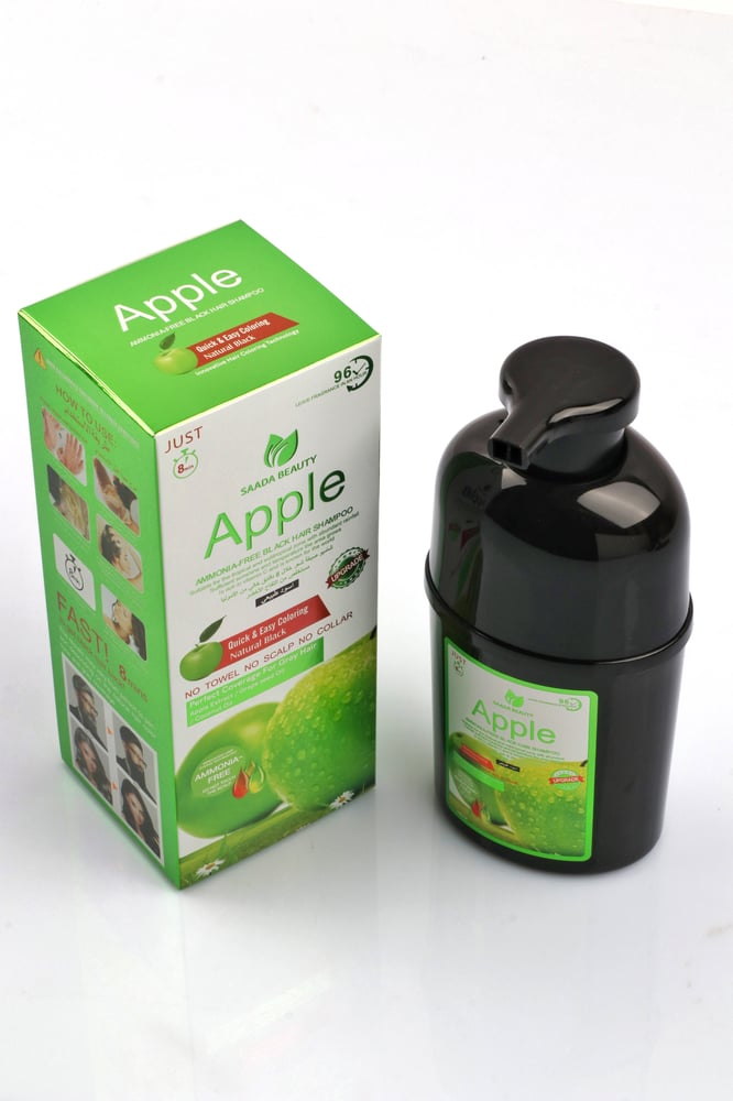 Black natural dye shampoo free from ammonia extracted from green apple 240 ml