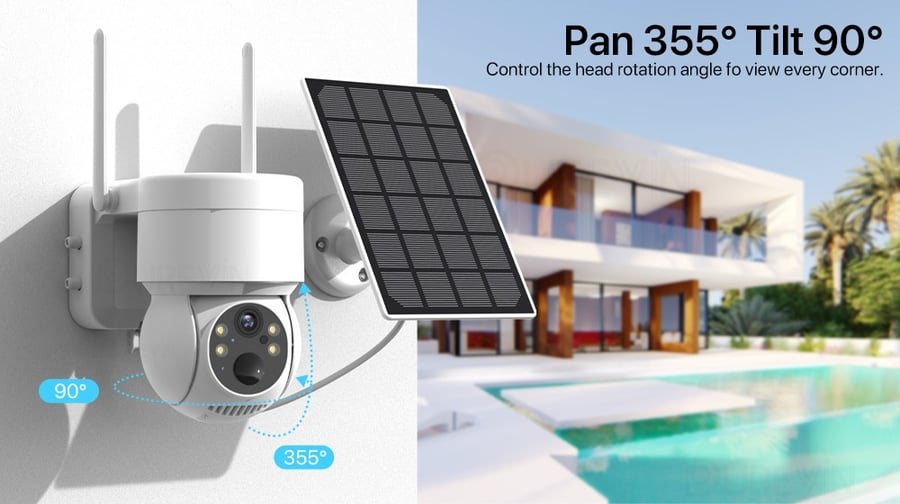 كاميرا  1080P HD واي فاي 4G مراقبة بلوح طاقة شمسية كاميرا  1080P HD وا