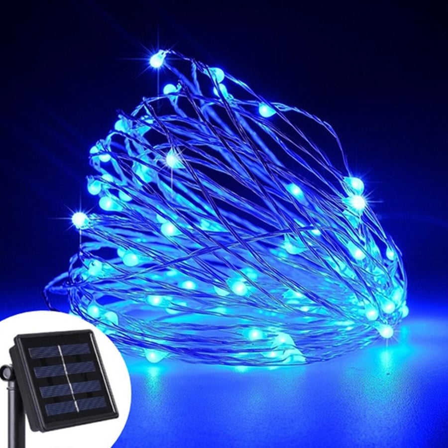 سلاسل زينه لون زهري pink بالطاقة الشمسية 200 LED