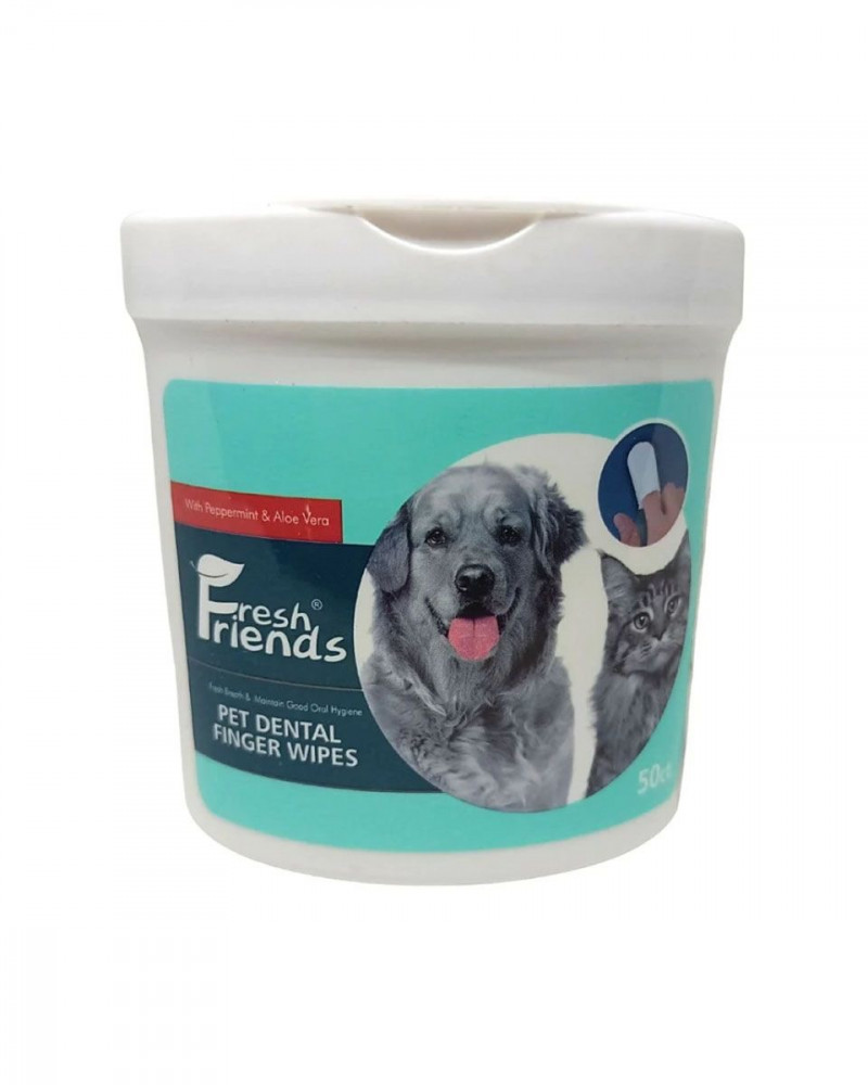فريش فريندز مسحات بالاصابع لتنظيف الاسنان للقطط والكلاب Fresh Friends 50x