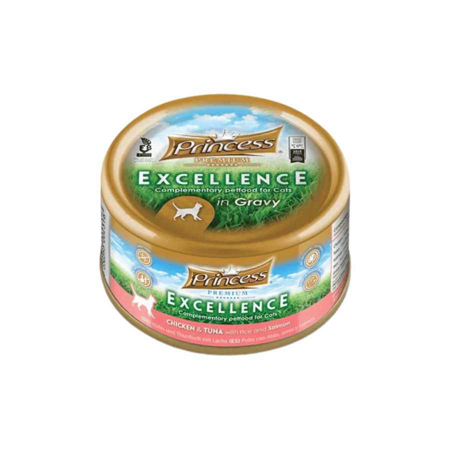 برنسيس بريميوم اكسلانس معلبات بالدجاج والتونا مع الارز والسالمون Princess 70g