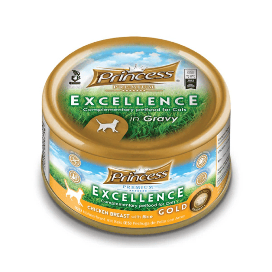 برنسيس بريميوم اكسلانس معلبات صدور الدجاج مع الارز قولد Princess 70g