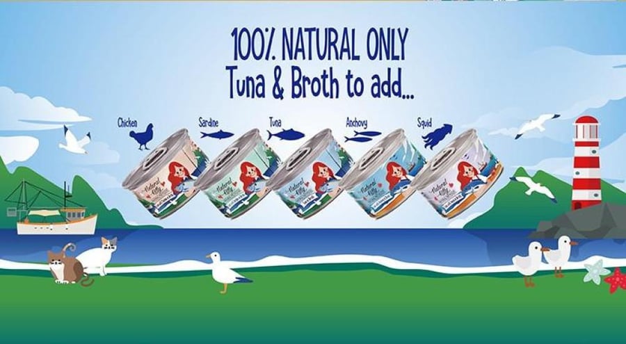 ناتشورال كيتي معلبات طبيعية بالدجاج واالسبانخ للقطط  Natural Kitty 80g
