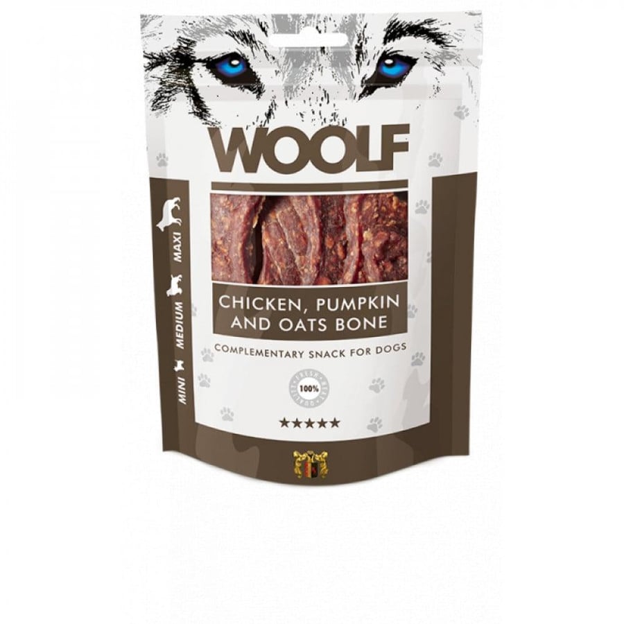 وولف مكافات عظام الدجاج مع اليقطين والشوفان للكلاب Woolf 100g