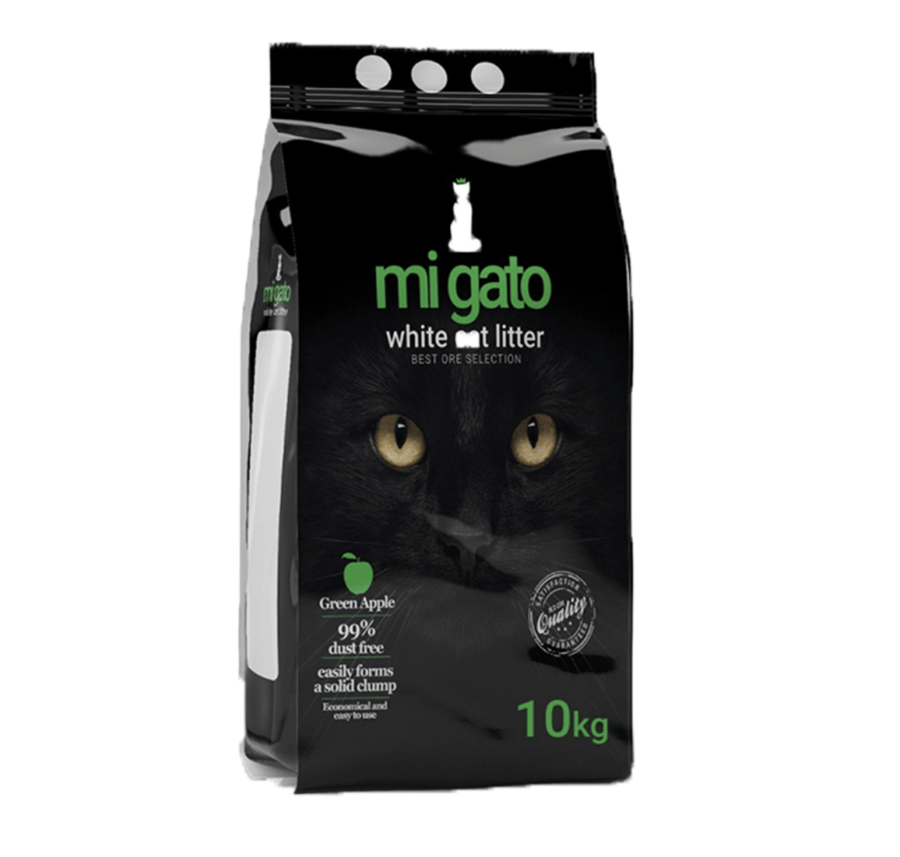 مي جاتو رمل ابيض اقتصادي للقطط برائحة التفاح الاخضر Mi Gato 10L