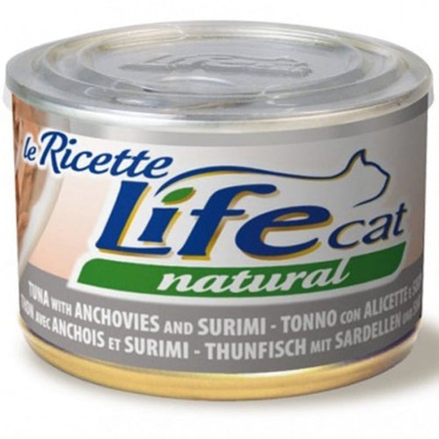 لايف كات معلبات بالتونا والانشوجه والسوريمي LifeCat 150g