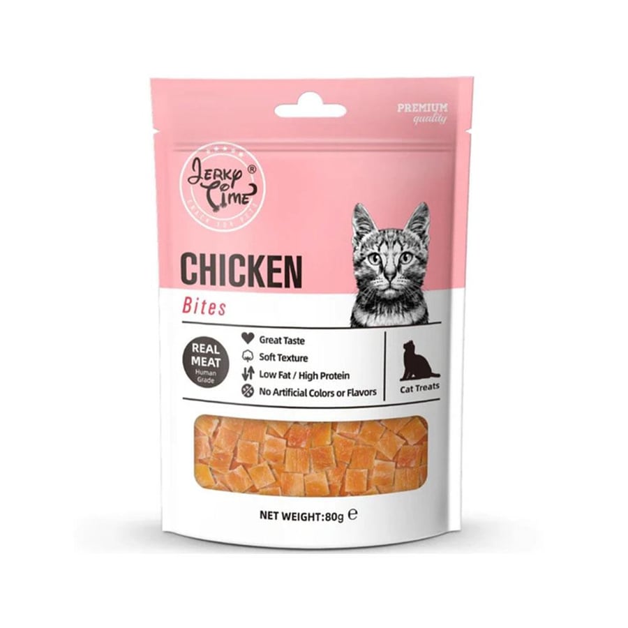 جيركي تايم قطع الدجاج الطرية بايتس للقطط JerkyTime 80g