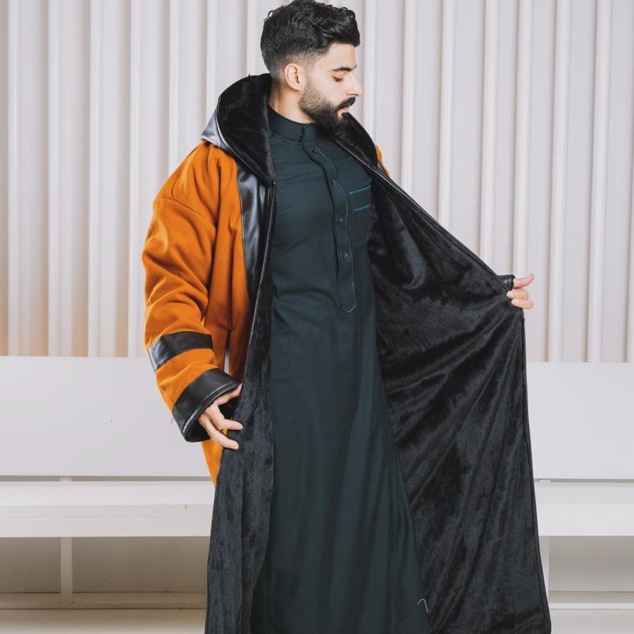 فروه رجالي فاخره فرو ناعم مع جلد منً الاطراف