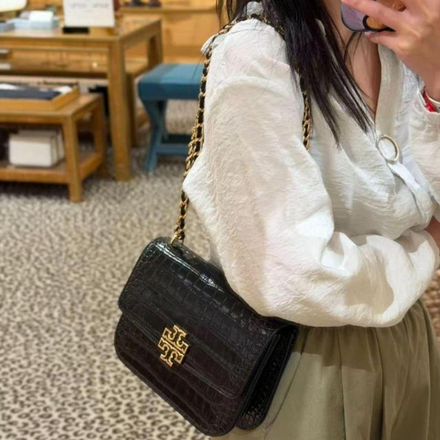 حقيبة توري بورش برتن كروك فوري Tory Burch Britten Croc