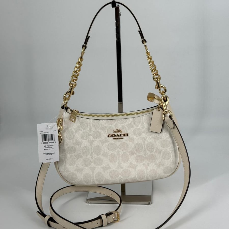 حقيبة كوتش تيري شولدر يصل خلال ٢-٤ اسابيع |   Coach Teri Shoulder Bag In Signature Canvas