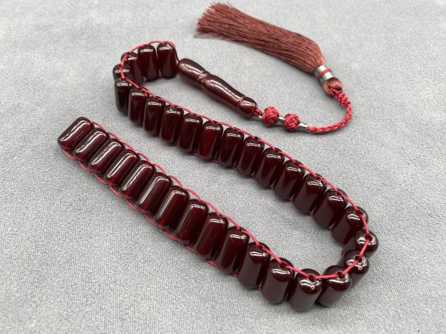 Greek rosary, maroon color