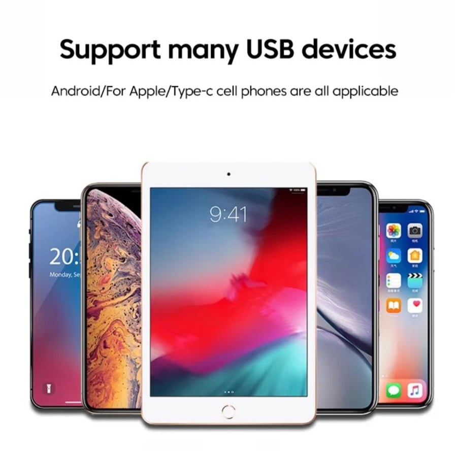 قارئ 4 مخارج ايفون وتايب سي ومايكرو وusb3