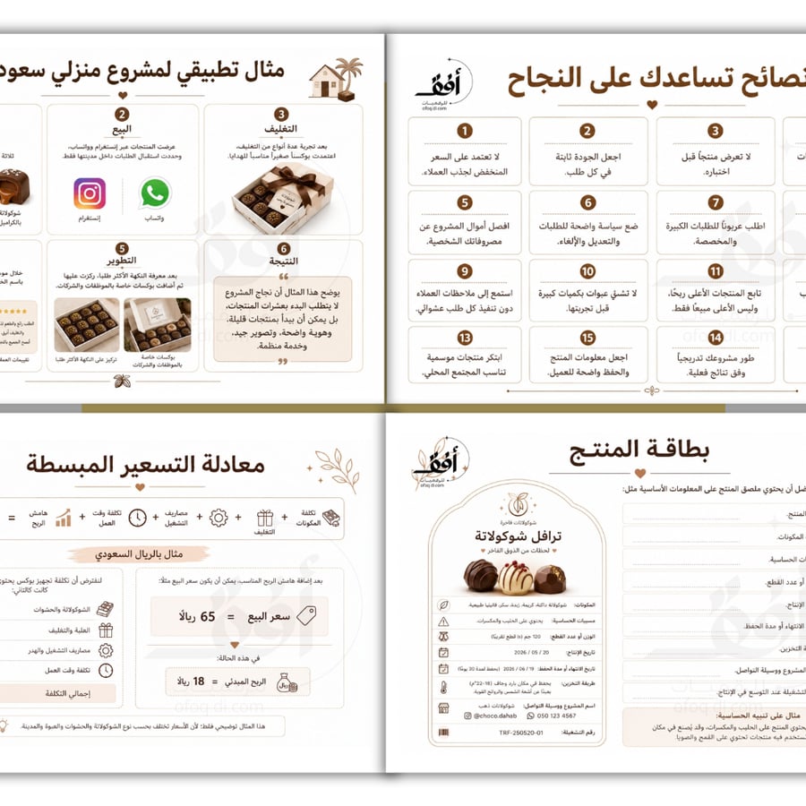 تخطيط مشروع الشكولاته من المنزل