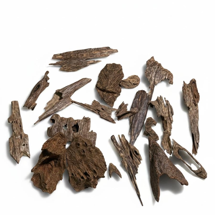 نوادر عود ماليزي قديم على خلفية بيضاء