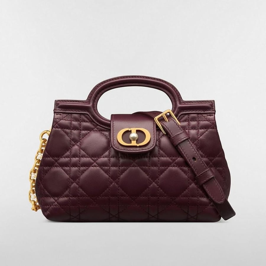 حقيبة Dior Jolie Top Handle ميني - أحمر غامق