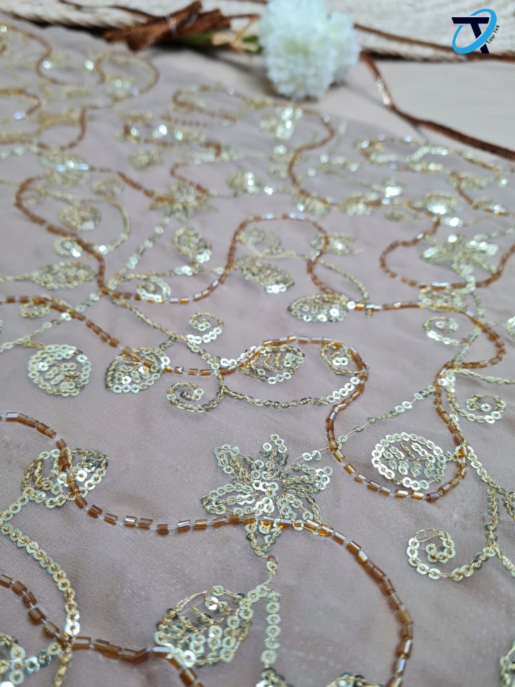 Embroidered chiffon with sequins