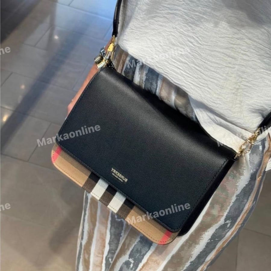 بربري ماكفورد كروس بودي | Burberry Mackford House checked shoulder bag