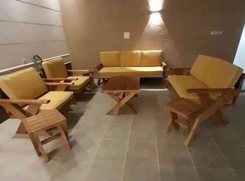 طقم جلسة خشب سويدي+٢طاولة خدمة