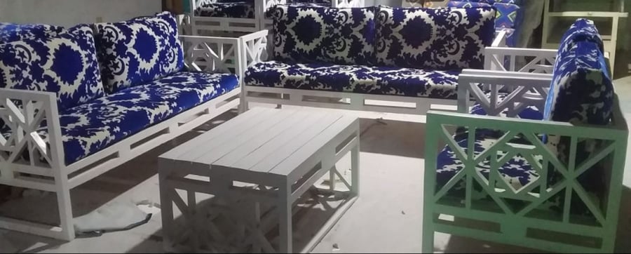 طقم جلسة خشب سويدي
