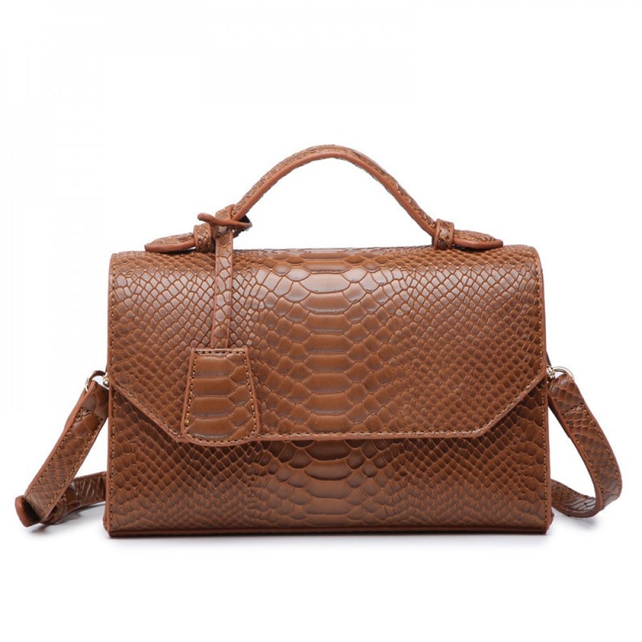 حقيبه جلد بني تمساح bag 10