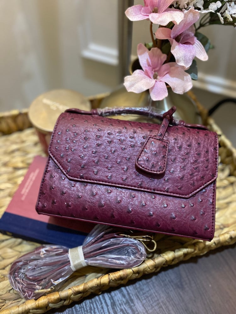 حقيبة جلد ماروني bag 13