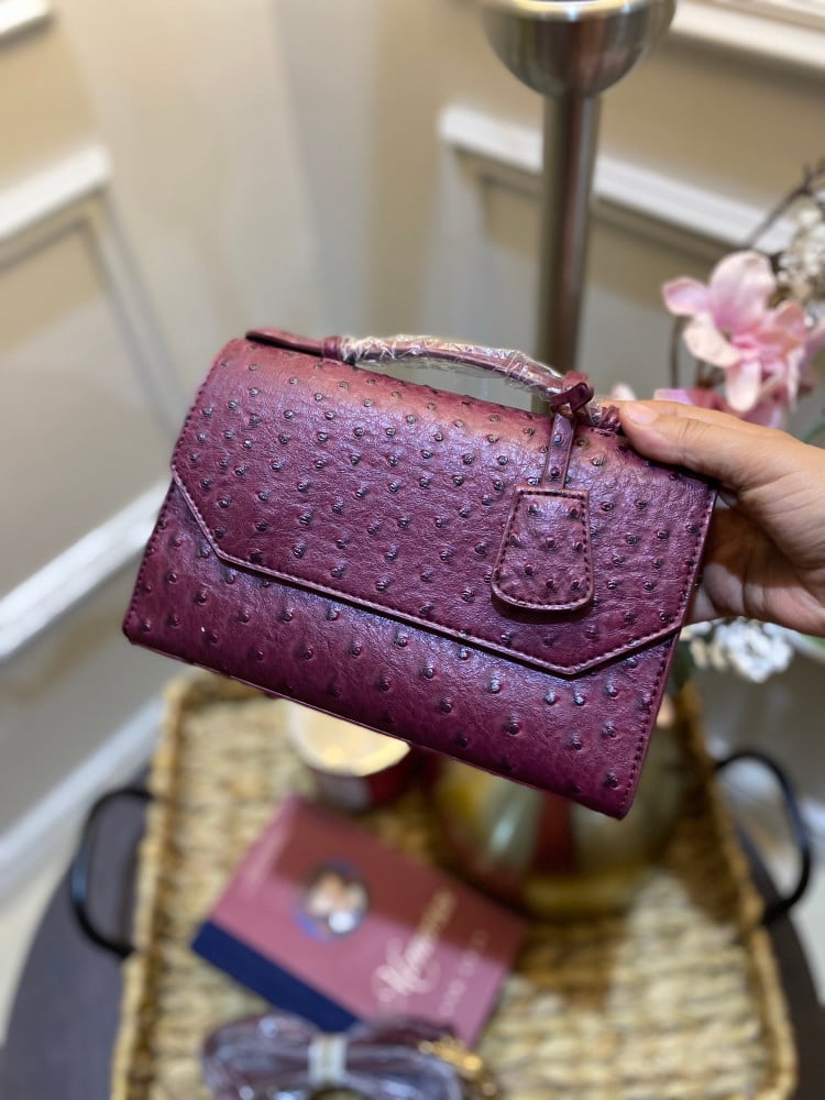 حقيبة جلد ماروني bag 13
