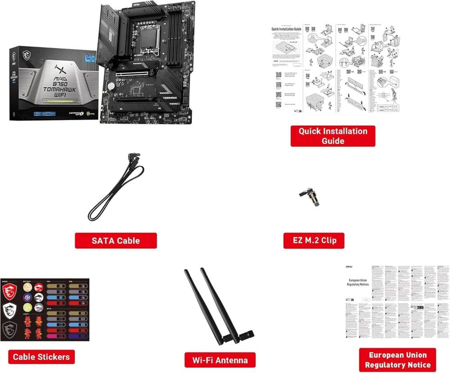 لوحة أم MSI MAG B760 TOMAHAWK WIFI LGA1700 DDR5 ATX Wi-Fi 6E