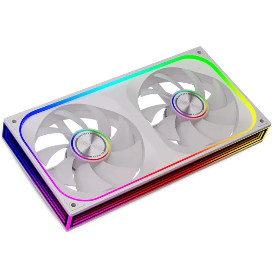 طقم مراوح كيس Majesty Infinity Block Fan 240mm ARGB طرد Forward - مروحتين - أبيض