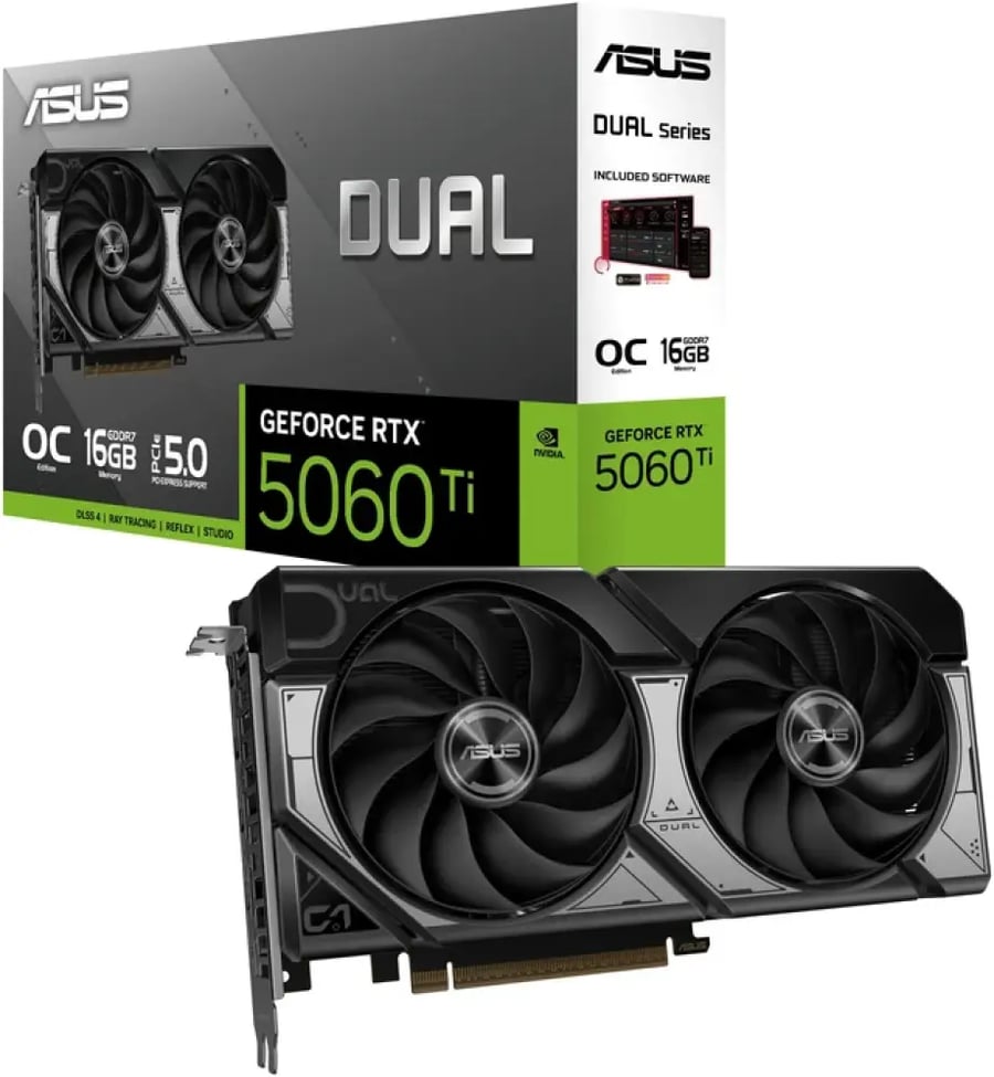 كرت شاشة ASUS GeForce RTX 5060 Ti Dual OC 16GB GDDR7