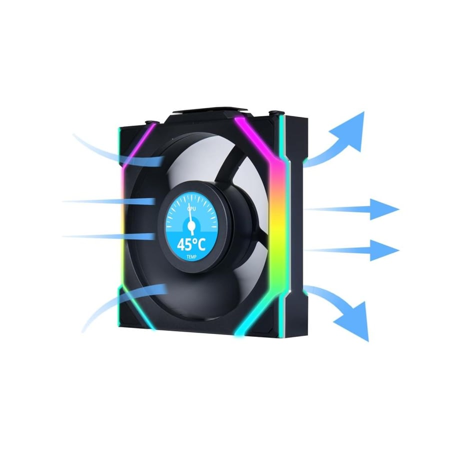 طقم مراوح كيس Lian Li UNI FAN SL Wireless LCD 120 — 3 مراوح - أسود