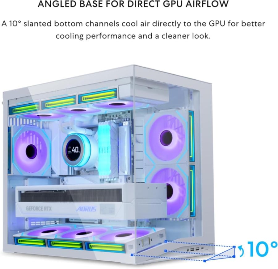 كيس كمبيوتر Lian Li O11 Dynamic Mini V2 Mini Tower - أبيض