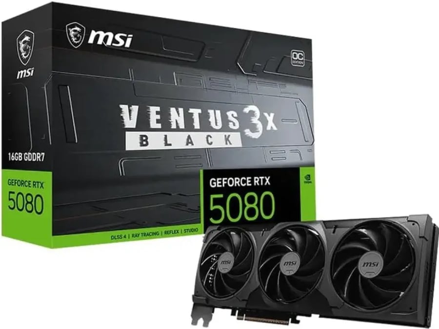 كرت شاشة MSI GeForce RTX 5080 VENTUS 3X OC 16GB GDDR7 - أسود