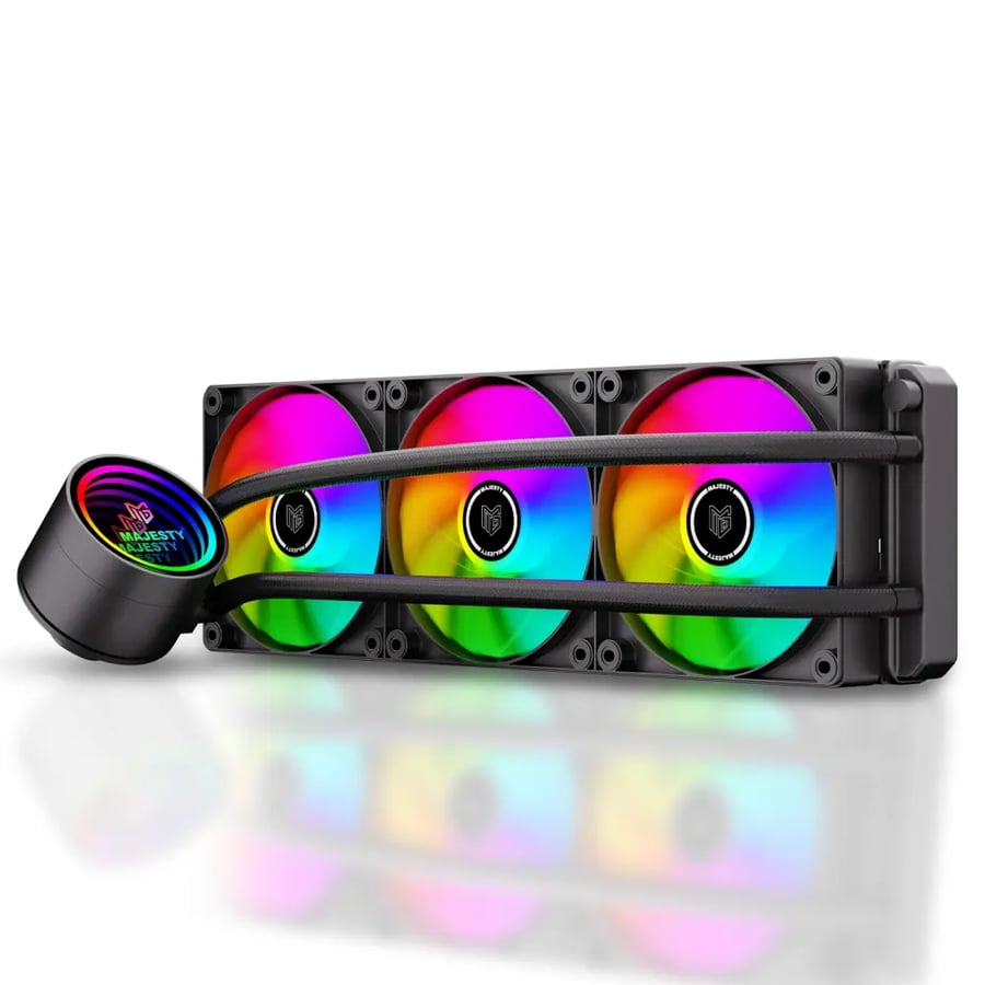 مبرد مائي Majesty CLD-302 360mm Infinity Mirror ARGB - أسود