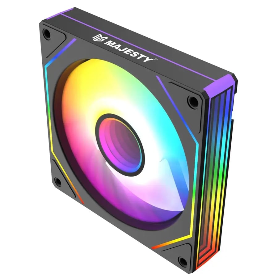 مروحة كيس Majesty Infinity 120mm ARGB PWM 1800RPM عادي Forward - أسود