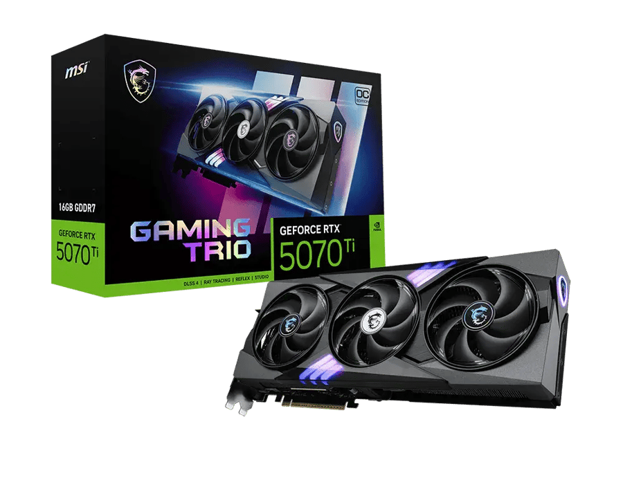 كرت شاشة MSI GeForce RTX 5070 Ti GAMING TRIO OC 16GB GDDR7