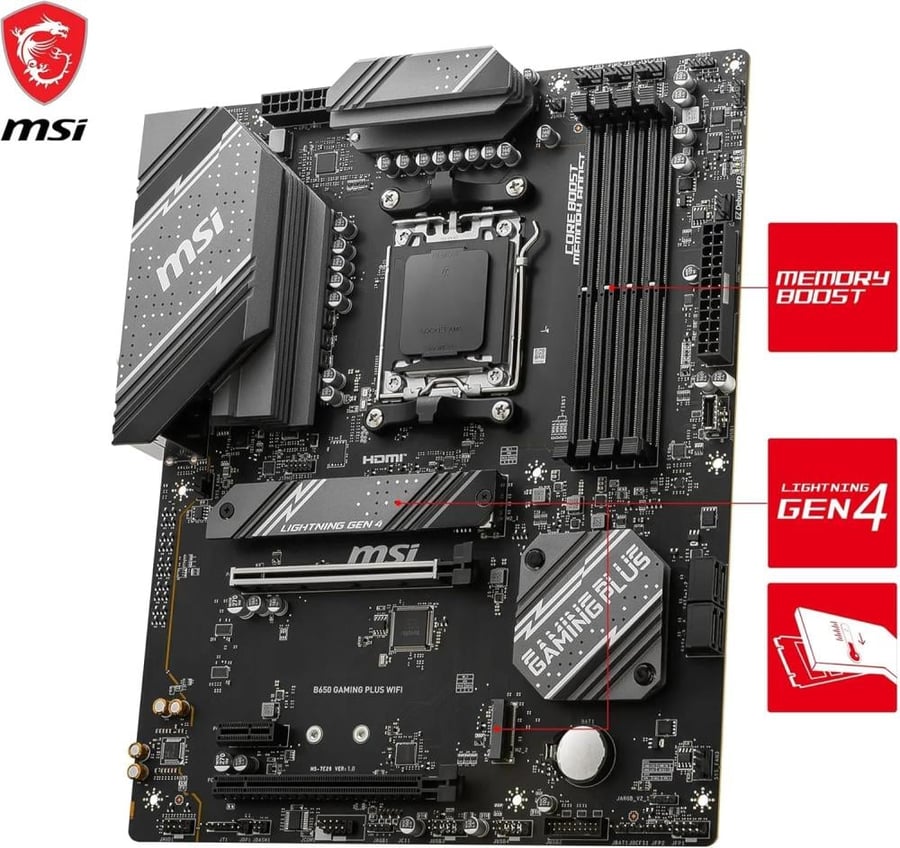 لوحة أم MSI PRO B650-S WIFI AM5 DDR5 ATX Wi-Fi 6E