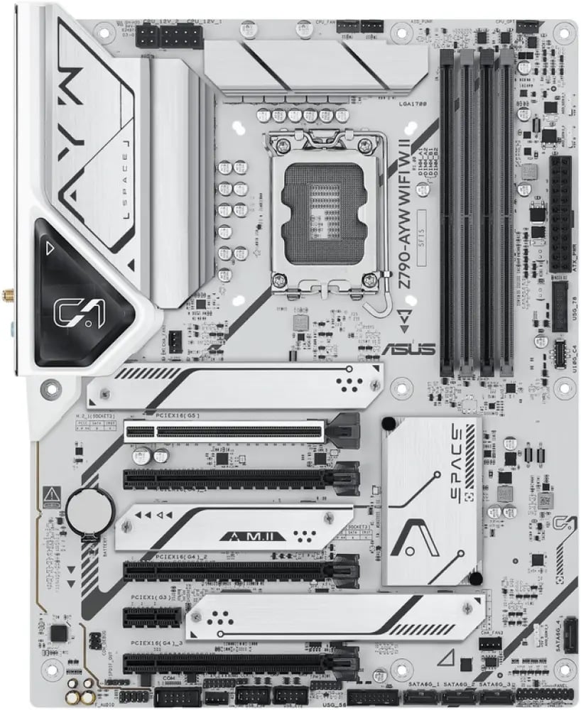 لوحة أم ASUS Z790-AYW WIFI W II LGA1700 DDR5 ATX Wi-Fi 6 - أبيض