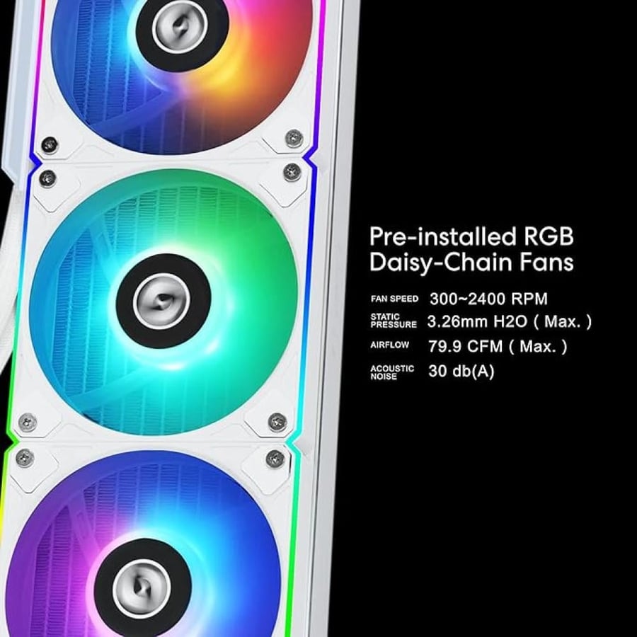 مبرد مائي Lian Li HydroShift LCD 360R - أبيض