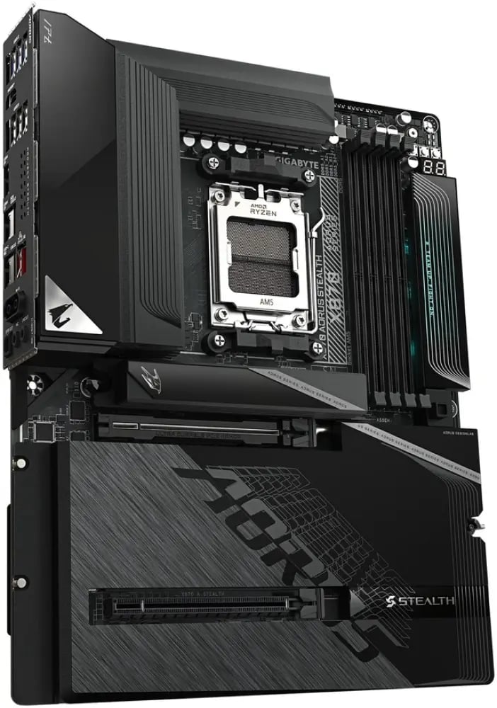 لوحة أم GIGABYTE X870 AORUS STEALTH AM5 DDR5 ATX Wi-Fi 7 - أسلاك مخفية